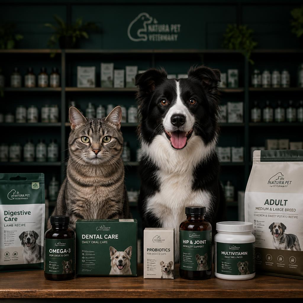 Mascotas junto a productos veterinarios Zooluvet
