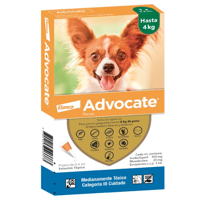 ADVOCATE PERROS HASTA 4 KG * 0.4 ML