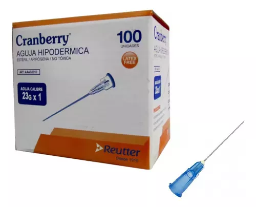 AGUJA HIPODERMICA 23G * 1" CAJA * 100 UND