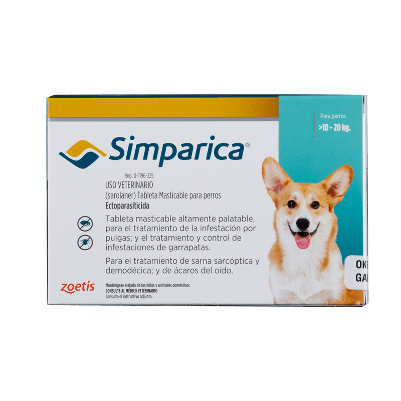 SIMPARICA 40 MG (10-20 KG) AZUL