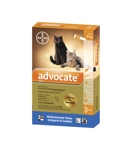 [4200] ADVOCATE GATOS  4 KG * 3 PIPETAS * 0.4 ML