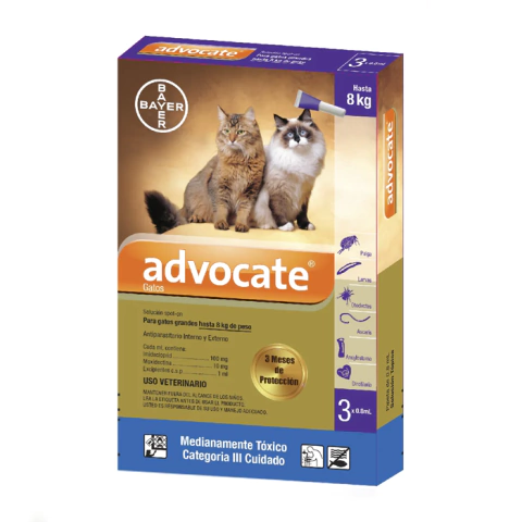 [4202] ADVOCATE GATOS 4 - 8 KG * 3 PIPETAS *0.8 ML