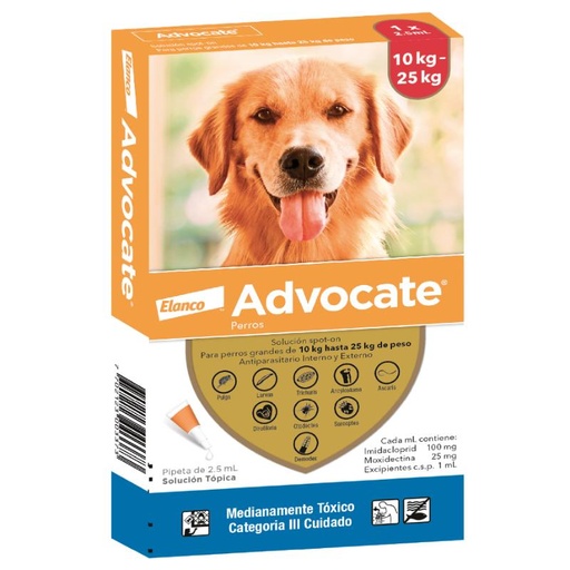 [4207] ADVOCATE PERROS 10- 25 KG* 2.5 ML