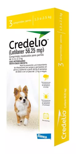 [4042] CREDELIO AMARILLO 56.25 MG (1.3 A 2.5 KG * 3 TAB)
