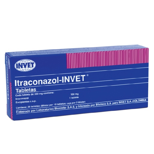 [1917] ITRACONAZOL - INVET CAJA * 2 BLISTER * 10 TAB