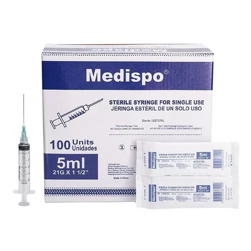 [2956] JERINGA 5 ML 21 G X 1 1/2 CON AGIJA 100 UNIDADES