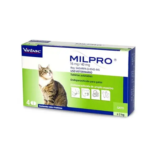 [2522] MILPRO (2-8 KG) 16MG/40MG CJA * 4 TABS
