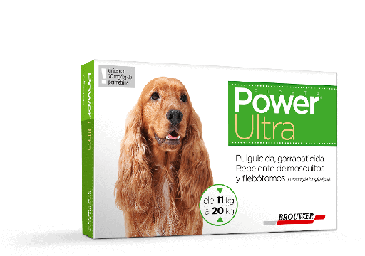 [4099] POWER BROWER VERDE PIPETA 11 - 20 KG PERROS
