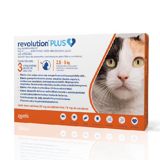 [2907] REVOLUTION PLUS 0.5 ML - 2,5-5 KG (NARANJA)  * 3 PIPETAS