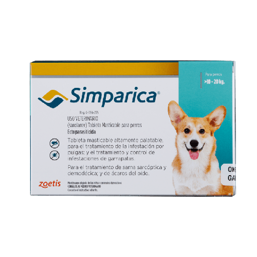 [2850] SIMPARICA 40 MG (10-20 KG) AZUL