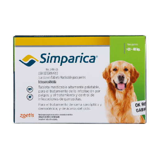[2851] SIMPARICA 80 MG (20-40 KG) VERDE