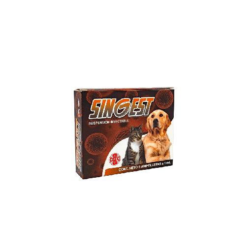 [1382] SINGEST CAJA * 5 AMPOLLAS * 1 ML (MEDROXIPROGESTERONA) GRATIS 1 AMPOLLA